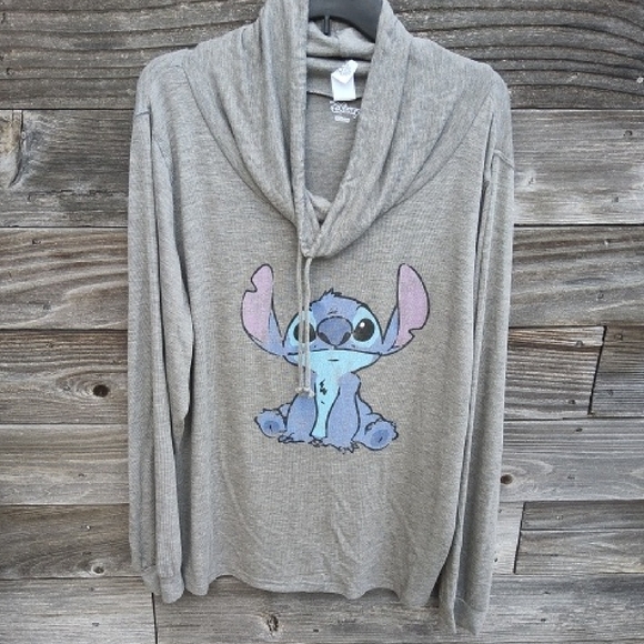 Disney Gray Lilo & Stitch Hoodie Sweatshirt NWOT - Picture 1 of 7